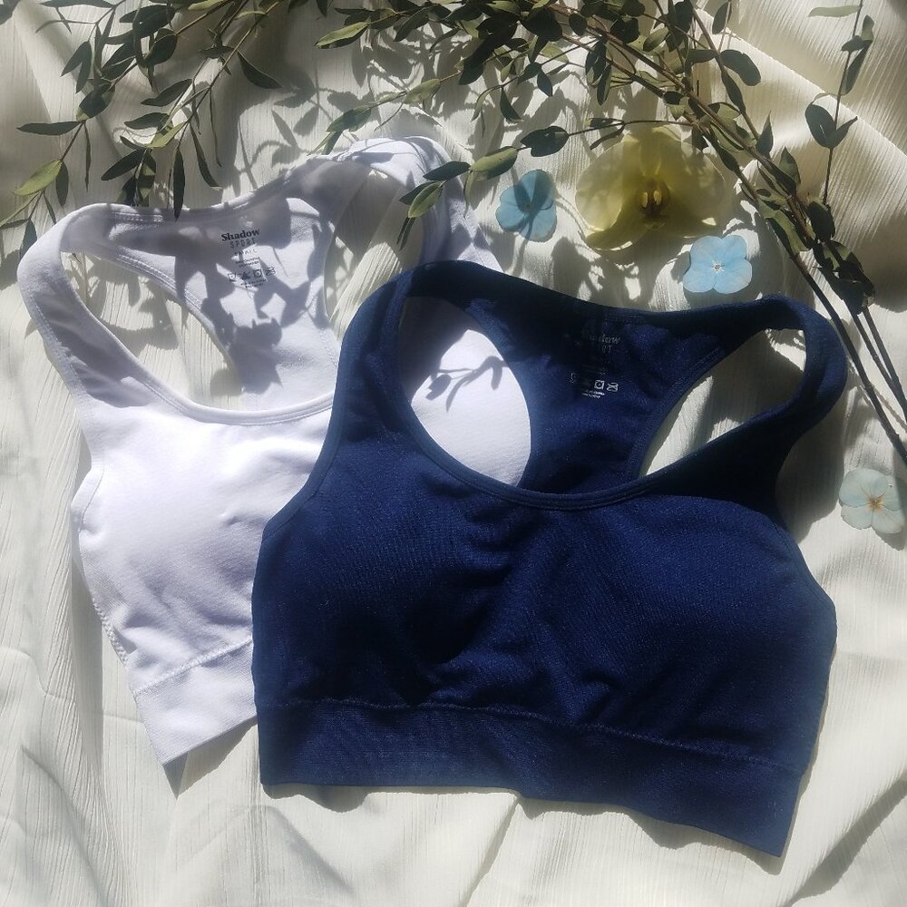 SHADOW SPORT- 2 pack Sports Bra- SIZE S Blue&White